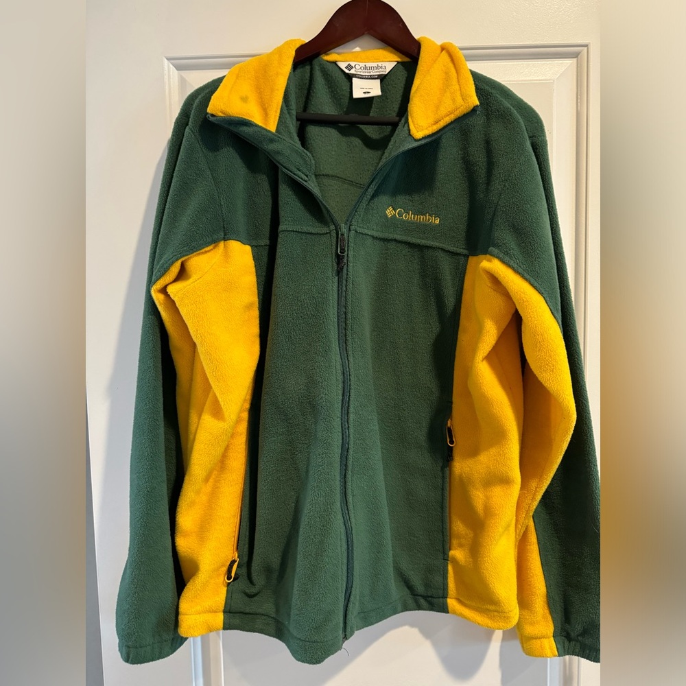Columbia Full-Zip Fleece Green and Gold Jacket